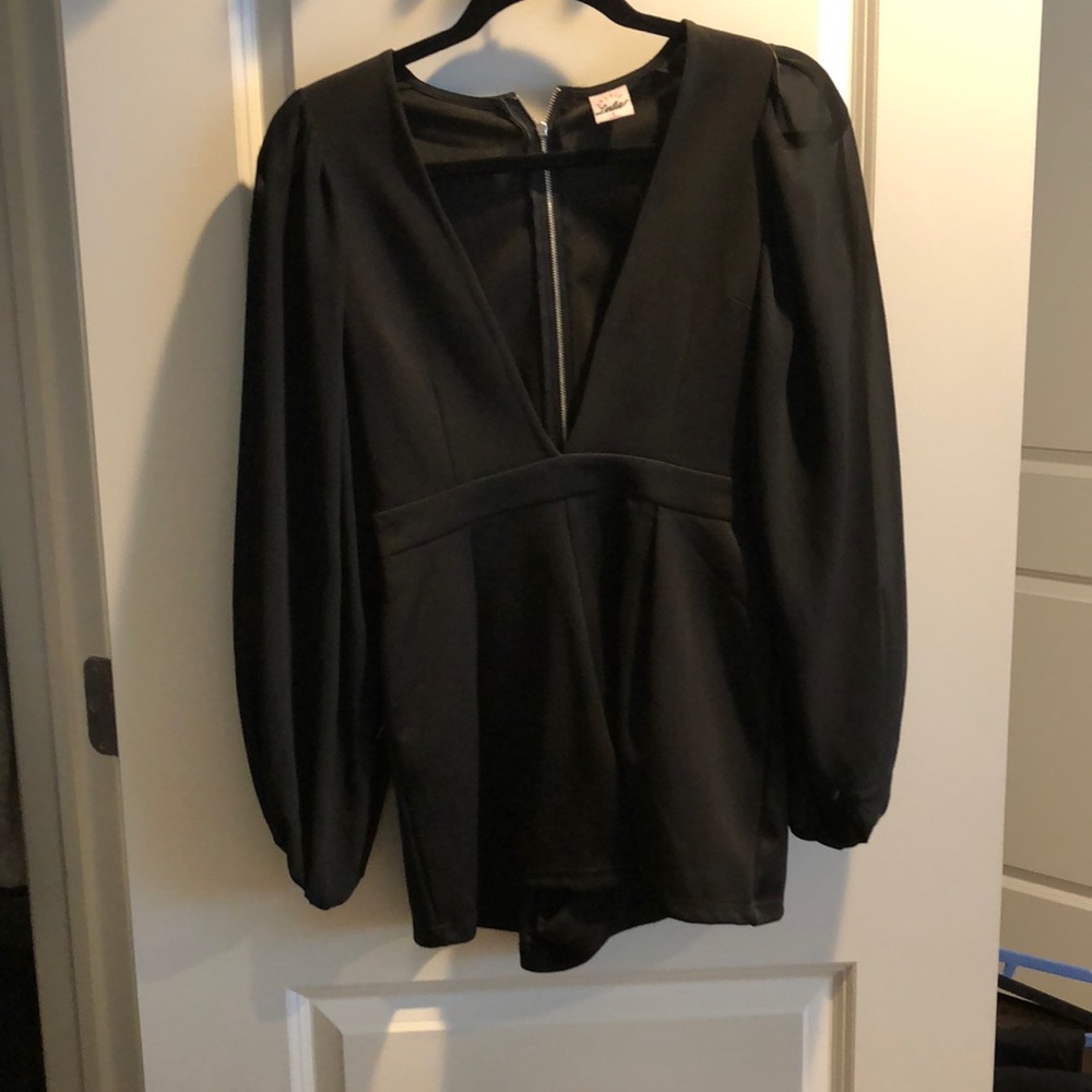 Black long sleeve romper